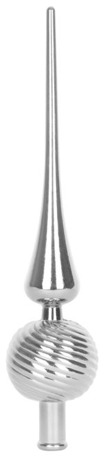 MagicHome karácsonyi dísz, 1 db, 28 cm, csúcs, ezüst, karácsonyfára