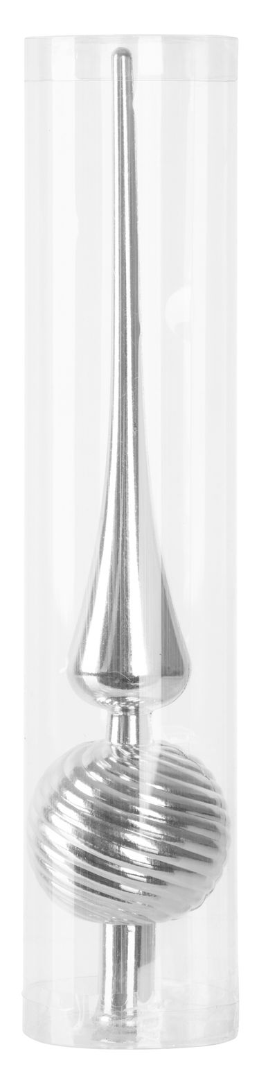 MagicHome karácsonyi dísz, 1 db, 28 cm, csúcs, ezüst, karácsonyfára