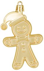 Decoration MagicHome Christmas, set, 12 pcs, 8 cm, gingerbread man, gold, for Christmas tree