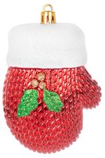 Dísz MagicHome, készlet, kesztyű, piros, 2 db, 10 cm, karácsonyfára, Karácsonyra