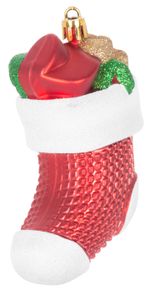 Decoration MagicHome Christmas, set, 3 pcs, 11 cm, socks, red, for Christmas tree