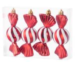 Decoration MagicHome Christmas, set, 4 pcs, 11.5 cm, candies, red, for Christmas tree