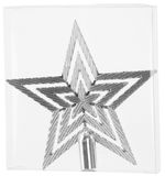 Decoration MagicHome Christmas, 1 pc, 19.5 cm, star, silver, for Christmas tree