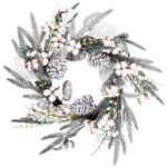 Christmas Wreath MagicHome, with frosted twigs, 60x60x14 cm