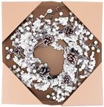 Christmas Wreath MagicHome, with frosted balls and pinecones, 50x50x14 cm
