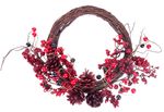 Christmas Wreath MagicHome, wicker, fir branches, 37x32x11 cm