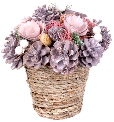 Candle holder MagicHome Christmas, flower in a pot, 19 cm