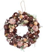Garland MagicHome Christmas, copper, with globes 30 cm