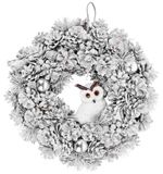 Garland MagicHome Christmas, with an owl, snow-covered, hanging, 40x40x12 cm