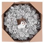Garland MagicHome Christmas, with an owl, snow-covered, hanging, 40x40x12 cm