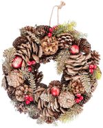 Garland MagicHome Christmas, with pine cones, evergreen, hanging, 30x08 cm