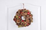 Garland MagicHome Christmas, with pine cones, evergreen, hanging, 30x08 cm