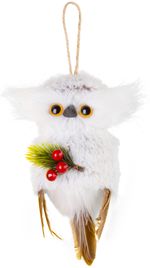 Owl MagicHome Christmas, white, 18x8x6 cm