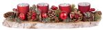 Candle holder MagicHome Christmas, on wood, red, advent, 45x13x09 cm