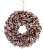 Christmas Wreath MagicHome, snowy, pinecones, 37x09x37 cm
