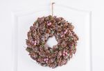 Christmas Wreath MagicHome, snowy, pinecones, 37x09x37 cm