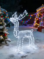 Decoration MagicHome Christmas, Reindeer, 216x LED cool white, with rotating head, 230V, 50 Hz, outd