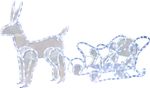 Decoration MagicHome Christmas, Reindeer with sleigh, 312x LED cool white, 230V, 50 Hz, outdoor, 59x