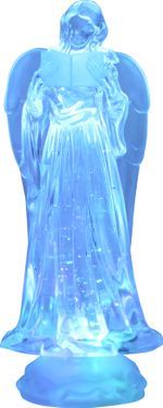 Dekorácia MagicHome Vianoce, Anjel, LED, meniaca farby, s plávajúcimi trblietkami, PE, 3xAAA, 10x25 cm