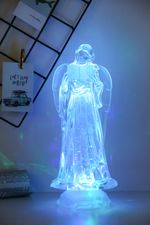 Decoration MagicHome Christmas, Angel, LED, color changing, with floating glitter, PE, 3xAAA, 10x25