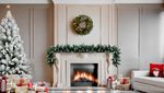 Christmas Wreath MagicHome, natural, snowy, 48x LED, IP20, 2xAA, 40 cm