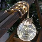 Decoration MagicHome Christmas Balldeco, Ball on Rope, 50x mLED warm white, 3xAA, IP20, indoor, ligh