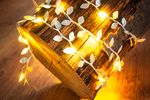 Christmas Light MagicHome Christmas Leafdeco CW, 20 mLED warm white, 2xAA, IP 20, interior, L-1,90 m