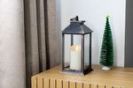 Lantern MagicHome Christmas, LED warm white, 3xAAA, plastic, brown-copper, 14x14x33 cm, flickering f