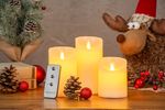 Candles MagicHome Christmas, set of 3 pcs, LED, 3xAAA, real wax, easy illumination, timer, flickerin