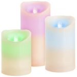 Candles MagicHome Christmas, set of 3 pcs, LED, 3xAAA, real wax, easy illumination, timer, flickerin