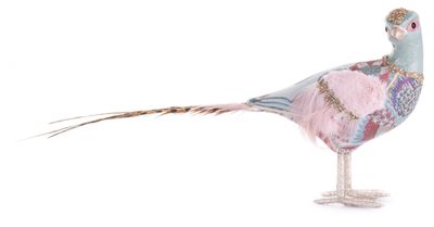 Decoration MagicHome Christmas, Pheasant, down, blue 50x10x25 cm