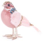 Bird MagicHome Christmas, pink, 20x8x14 cm, feather