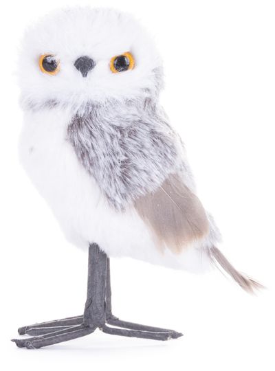 Owl MagicHome Christmas, gray, 13 cm