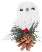 Owl MagicHome Christmas, white, 12 cm