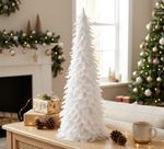 Decoration MagicHome Christmas, Feathered tree, white, 24x60 cm