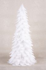 Decoration MagicHome Christmas, Feathered tree, white, 22x46 cm