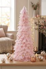 Decoration MagicHome Christmas, Feathered tree, pink, 22x46 cm