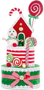 Decoration MagicHome Christmas, Candy Line Cake, 27x57 cm