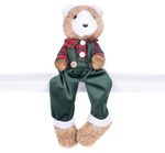 Decoration MagicHome Christmas, Bear in plaid shirt, 17x14x26 cm