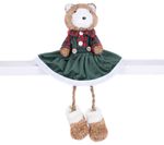 Decoration MagicHome Christmas, Female bear in green dress, 17x14x26 cm