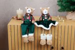 Decoration MagicHome Christmas, Female bear in green dress, 17x14x26 cm