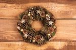 Christmas Wreath MagicHome, natural, gold, 34 cm