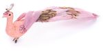 Decorative Bird MagicHome Christmas, pink peacock with clip, 23 cm