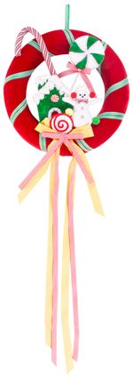 Dekoráció MagicHome Vianoce, Candy Line koszorú, 40x95 cm