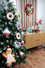 Decoration MagicHome Christmas, Candy Line Wreath, 40x95 cm