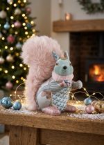Decoration MagicHome Christmas, Squirrel, blue, 22x13x24 cm
