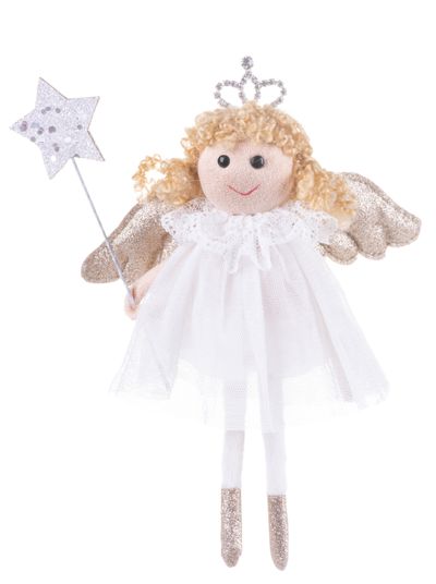 MagicHome karácsonyi dekoráció, Tündér, fehér 14 x 4 x 19 cm