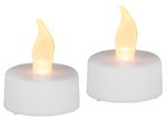 Candles MagicHome Christmas, LED tealight, set of 2 pcs, white, for grave, flickering flame
