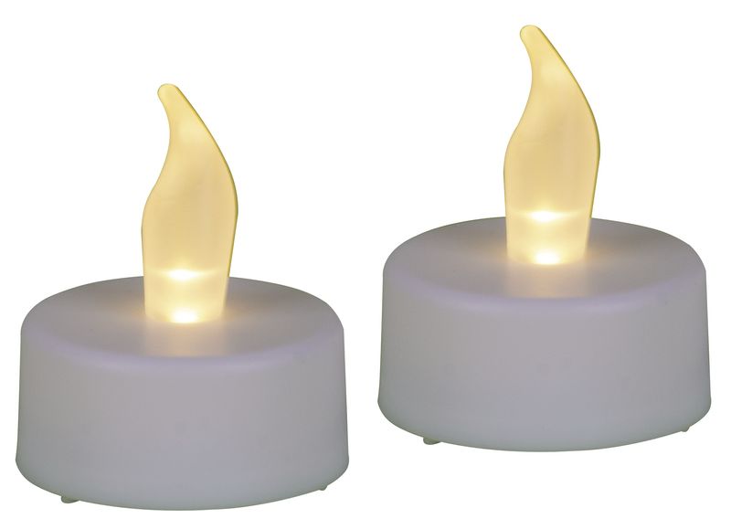 Sviečky MagicHome Vianoce, LED čajové, sada 2 ks, biele, na hrob, pohyblivý plameň