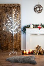 Díszfa MagicHome Cherry Tree, 180 cm, fehér, hideg fehér LED, 230 V, IP44, kültéri